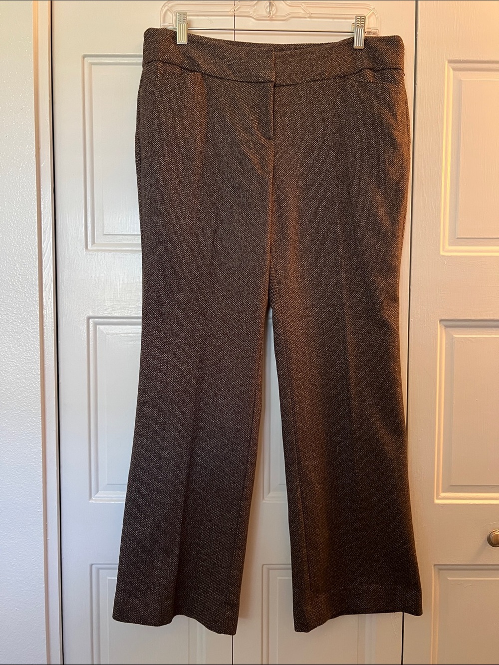 LOFT Brown Herringbone Boot Cut Pants - 10P